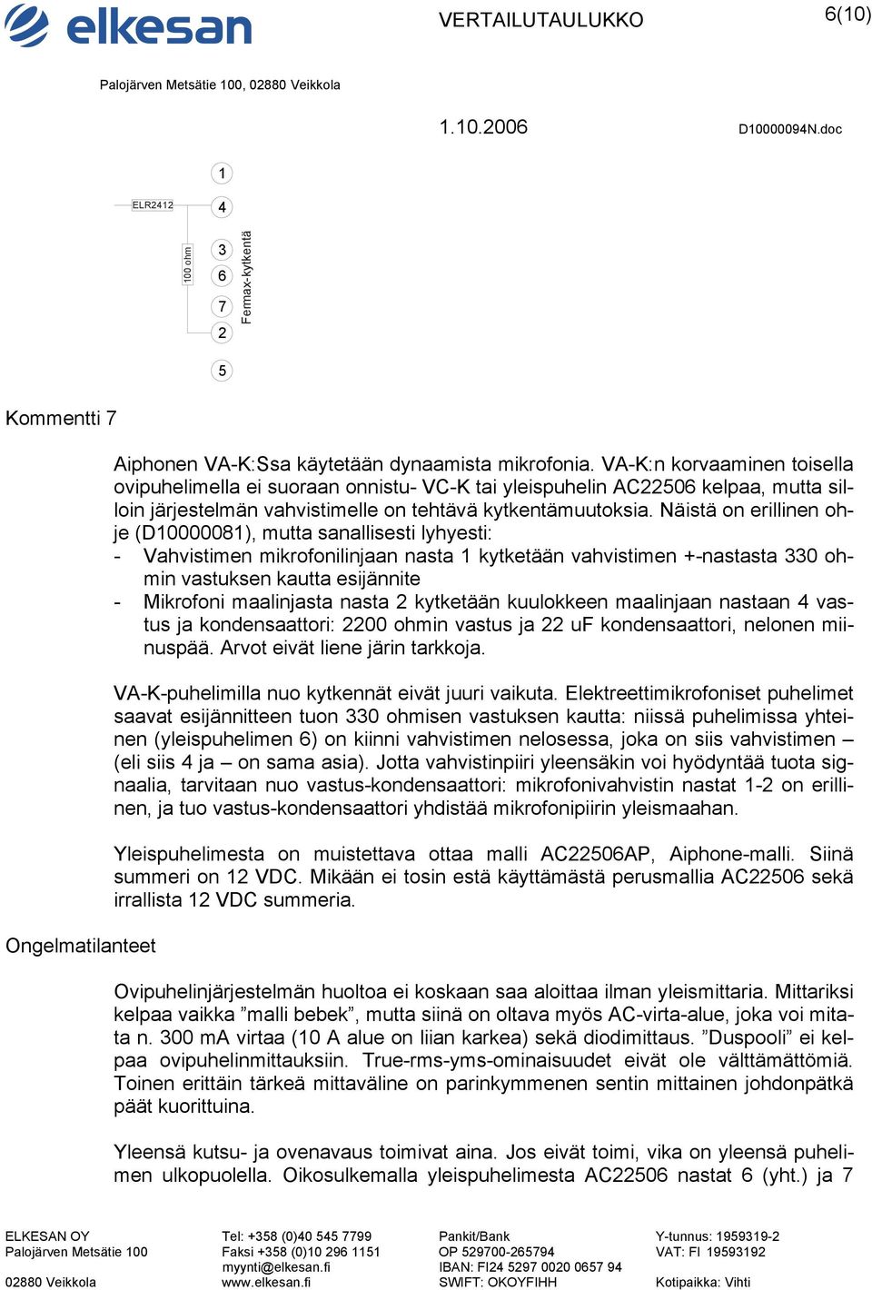 Näistä on erillinen ohje (D10000081), mutta sanallisesti lyhyesti: - Vahvistimen mikrofonilinjaan nasta 1 kytketään vahvistimen +-nastasta 330 ohmin vastuksen kautta esijännite - Mikrofoni