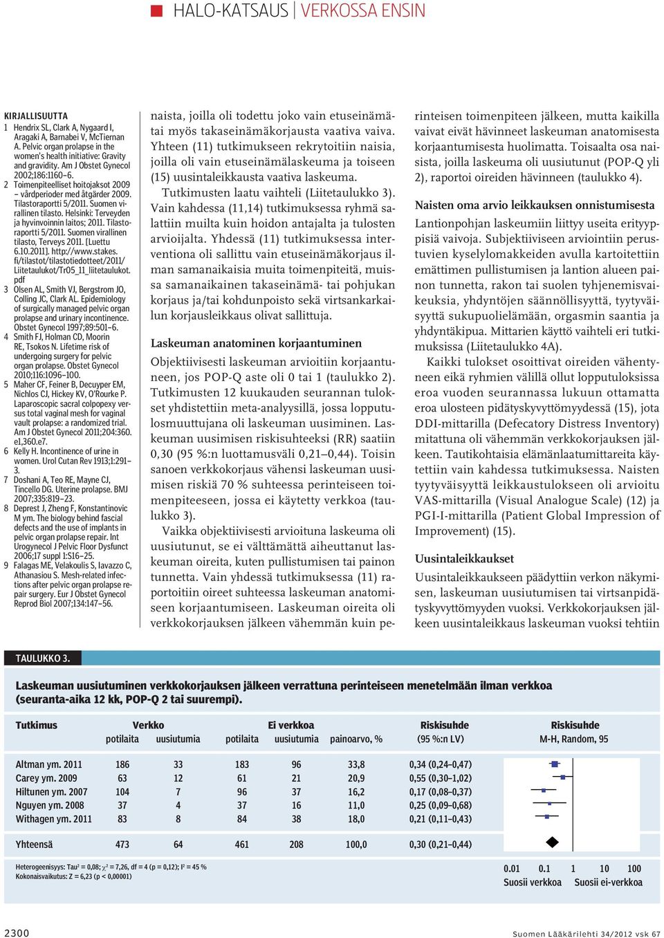 Helsinki: Terveyden ja hyvinvoinnin laitos; 2011. Tilastoraportti 5/2011. Suomen virallinen tilasto, Terveys 2011. [Luettu 6.10.2011]. http://www.stakes.