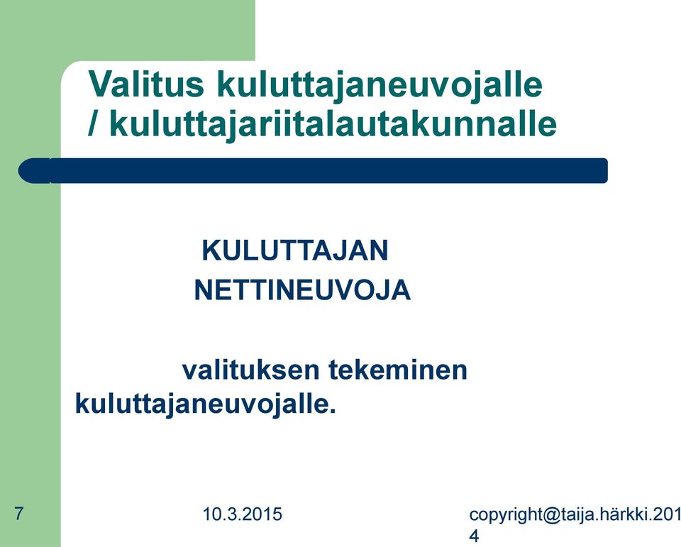 KULUTTAJAN NETTINEUVOJA