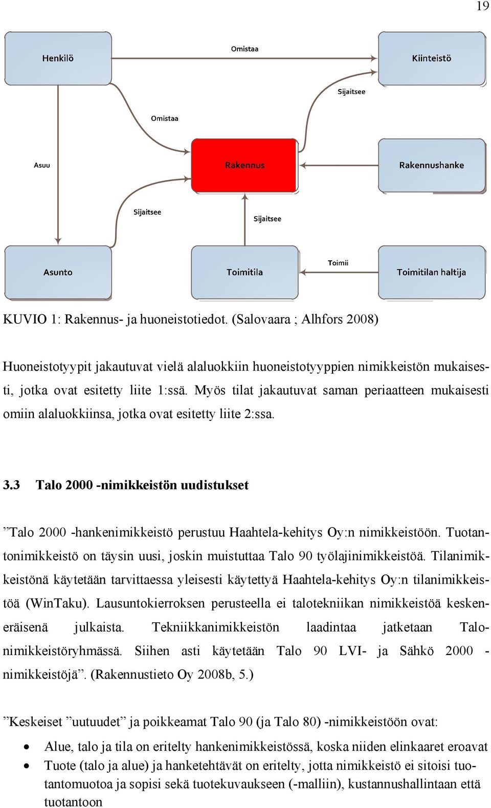 3 Talo 2000 -nimikkeistön uudistukset Talo 2000 -hankenimikkeistö perustuu Haahtela-kehitys Oy:n nimikkeistöön. Tuotantonimikkeistö on täysin uusi, joskin muistuttaa Talo 90 työlajinimikkeistöä.