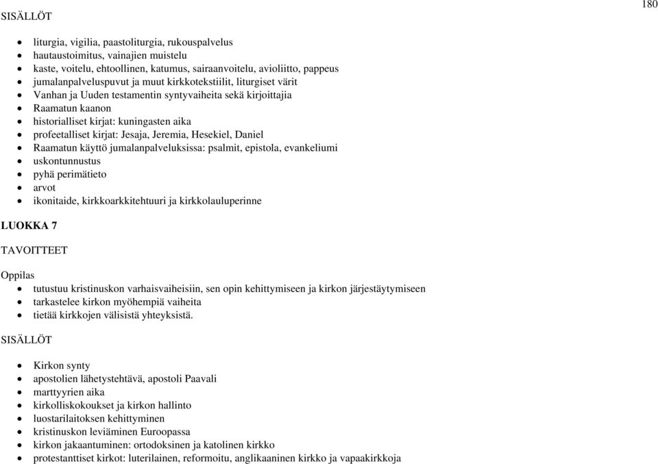 Hesekiel, Daniel Raamatun käyttö jumalanpalveluksissa: psalmit, epistola, evankeliumi uskontunnustus pyhä perimätieto arvot ikonitaide, kirkkoarkkitehtuuri ja kirkkolauluperinne LUOKKA 7 tutustuu