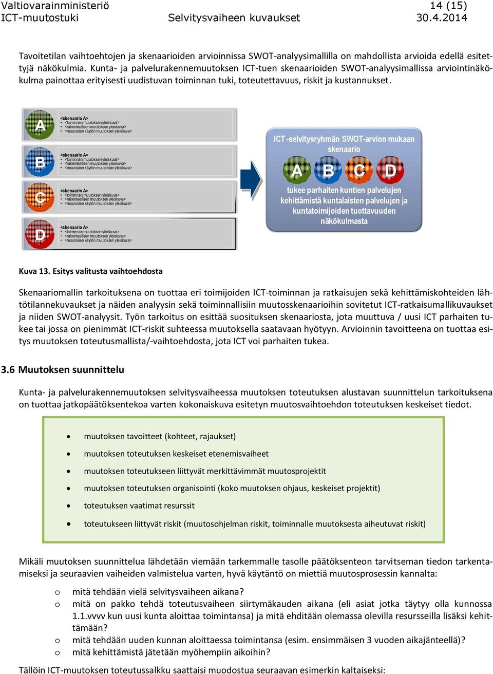 A B C D <skenaari A> <timinnan muutksen yleiskuva> <rakenteellisen muutksen yleiskuva> <resurssien käytön muutksen yleiskuva> <skenaari A> <timinnan muutksen yleiskuva> <rakenteellisen muutksen