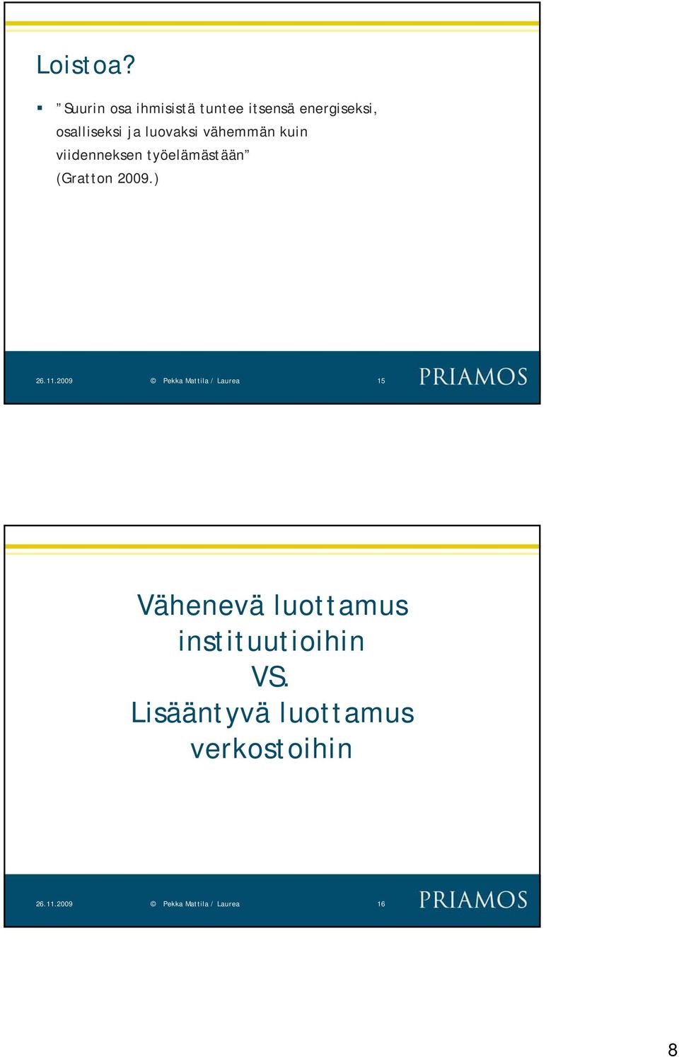 luovaksi vähemmän kuin viidenneksen työelämästään (Gratton 2009.) 26.