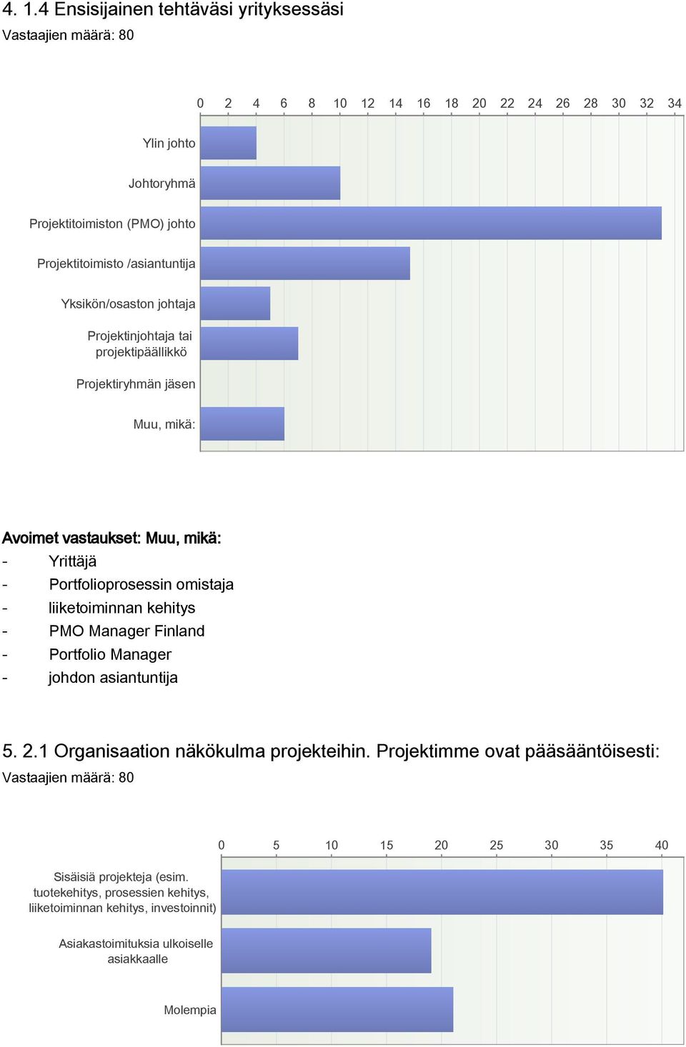 omistaja - liiketoiminnan kehitys - PMO Manager Finland - Portfolio Manager - johdon asiantuntija 5. 2.1 Organisaation näkökulma projekteihin.