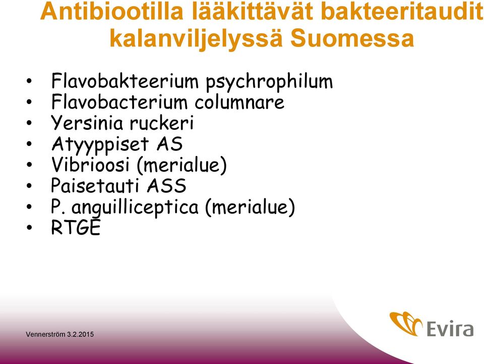 Flavobacterium columnare Yersinia ruckeri Atyyppiset AS