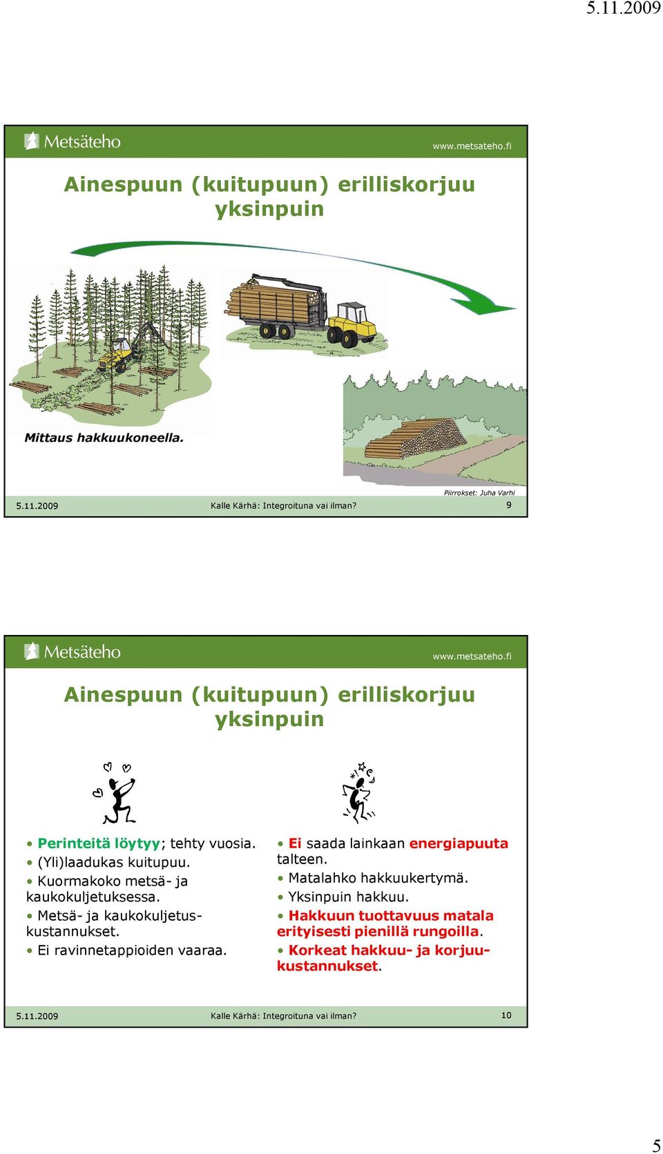 (Yli)laadukas kuitupuu. Kuormakoko metsä- ja kaukokuljetuksessa. Metsä- ja kaukokuljetuskustannukset.