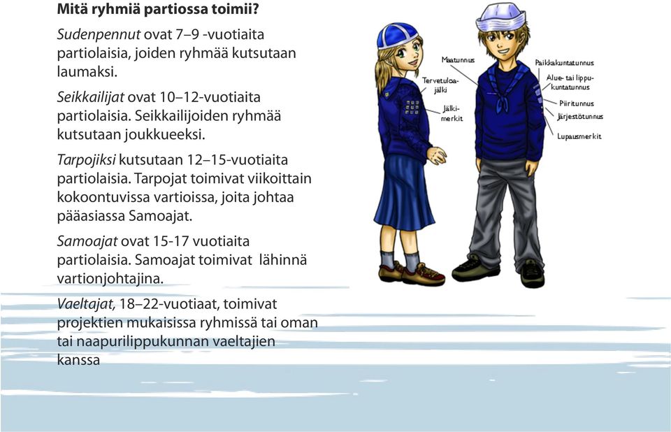 Tarpojiksi kutsutaan 12 15-vuotiaita partiolaisia.