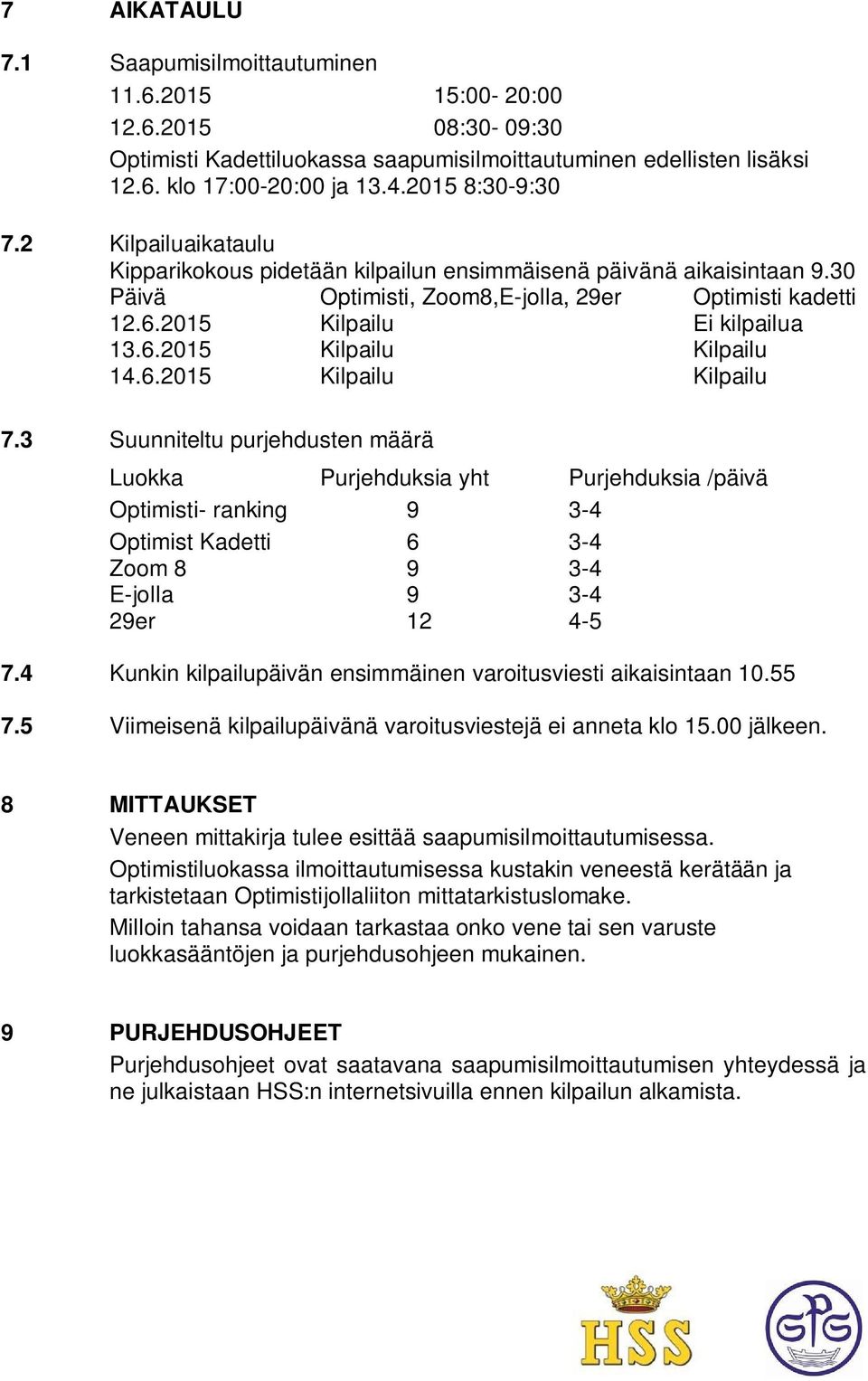 6.2015 Kilpailu Kilpailu 14.6.2015 Kilpailu Kilpailu 7.