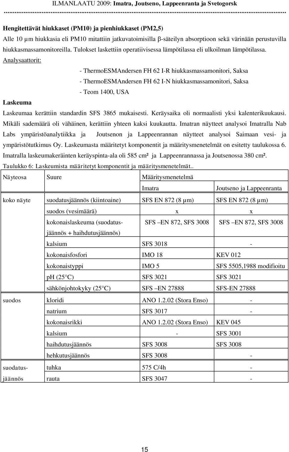 Tulokset laskettiin operatiivisessa lämpötilassa eli ulkoilman lämpötilassa.