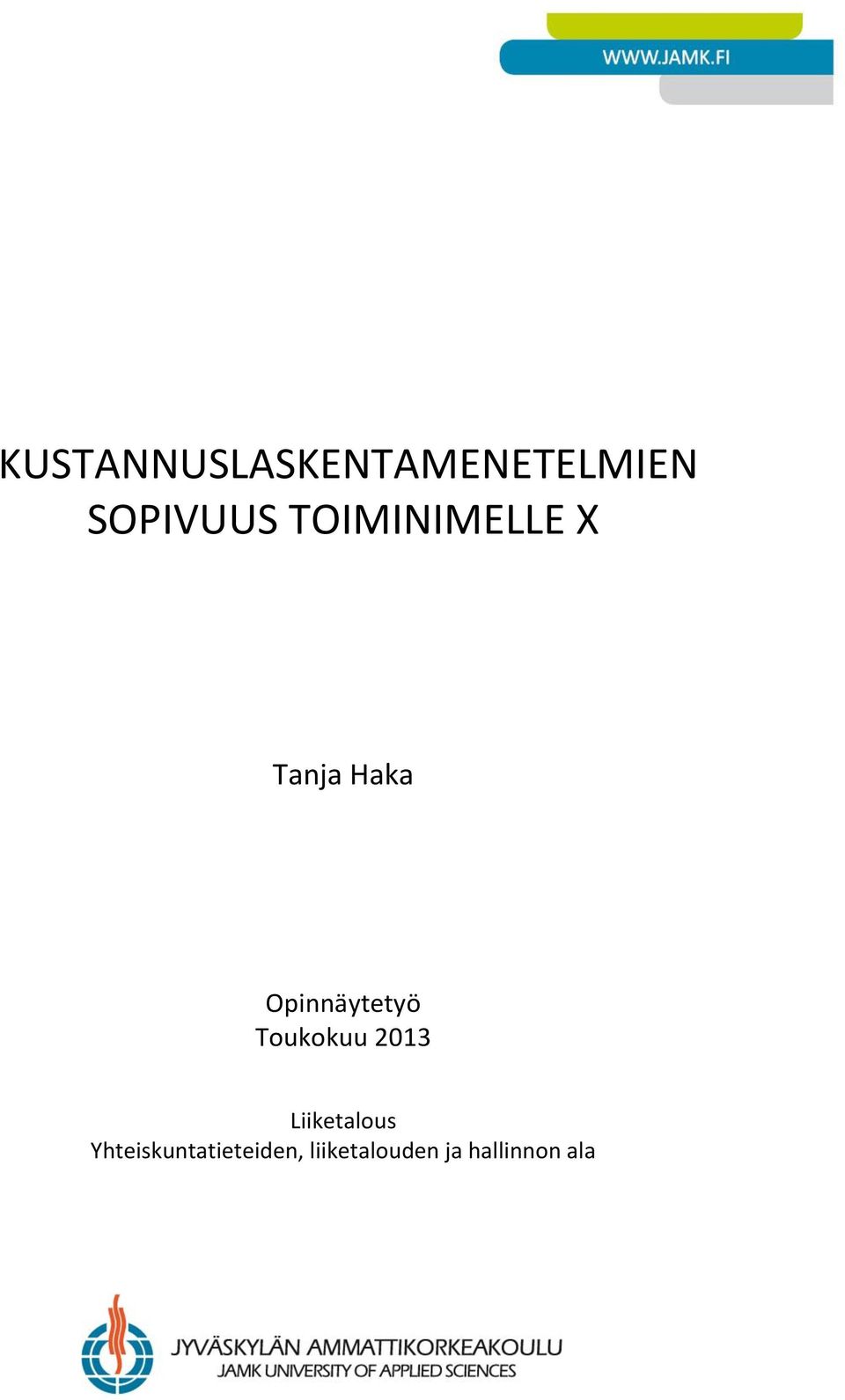 Toukokuu 2013 Liiketalous