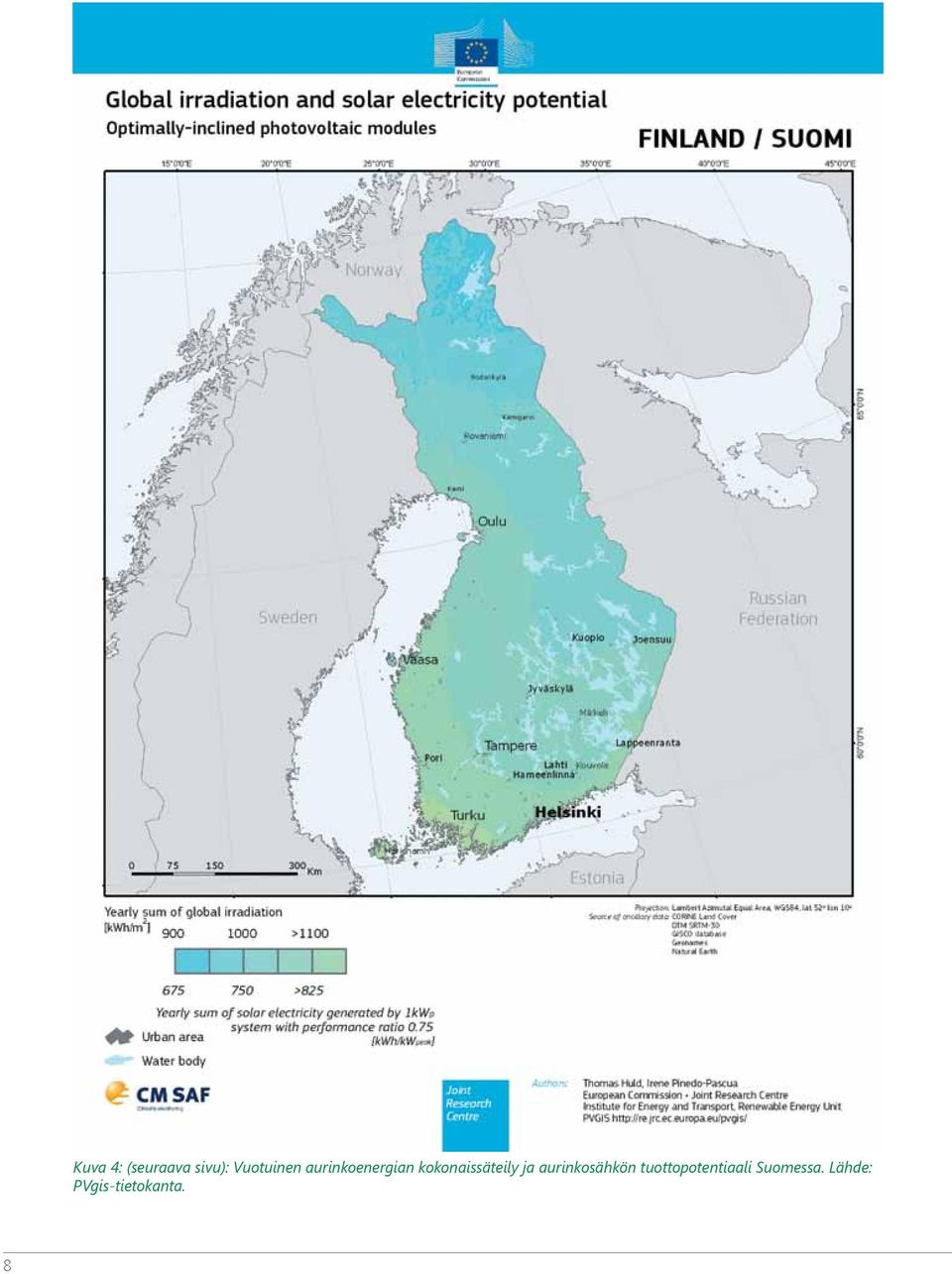 kokonaissäteily ja aurinkosähkön
