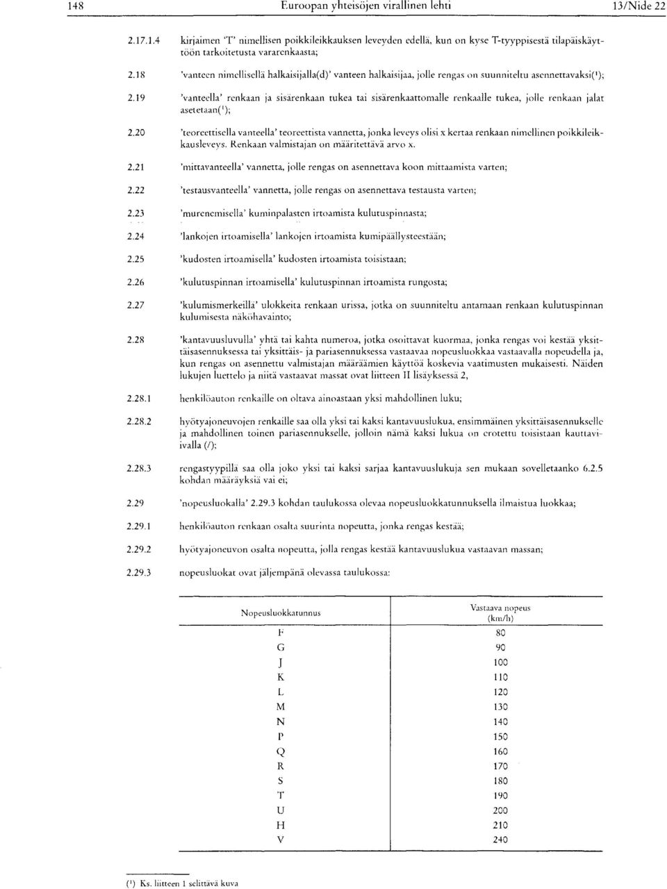 rengas on suunniteltu asennettavaksi('); 2.19 'vanteella ' renkaan )a sisärenkaan tukea tai sisärenkaattomalle renkaalle tukea, asetetaan('); jolle renkaan jalat 2.20 2.21 2.22 2.23 2.24 2.25 2.26 2.