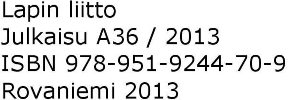 2013 ISBN