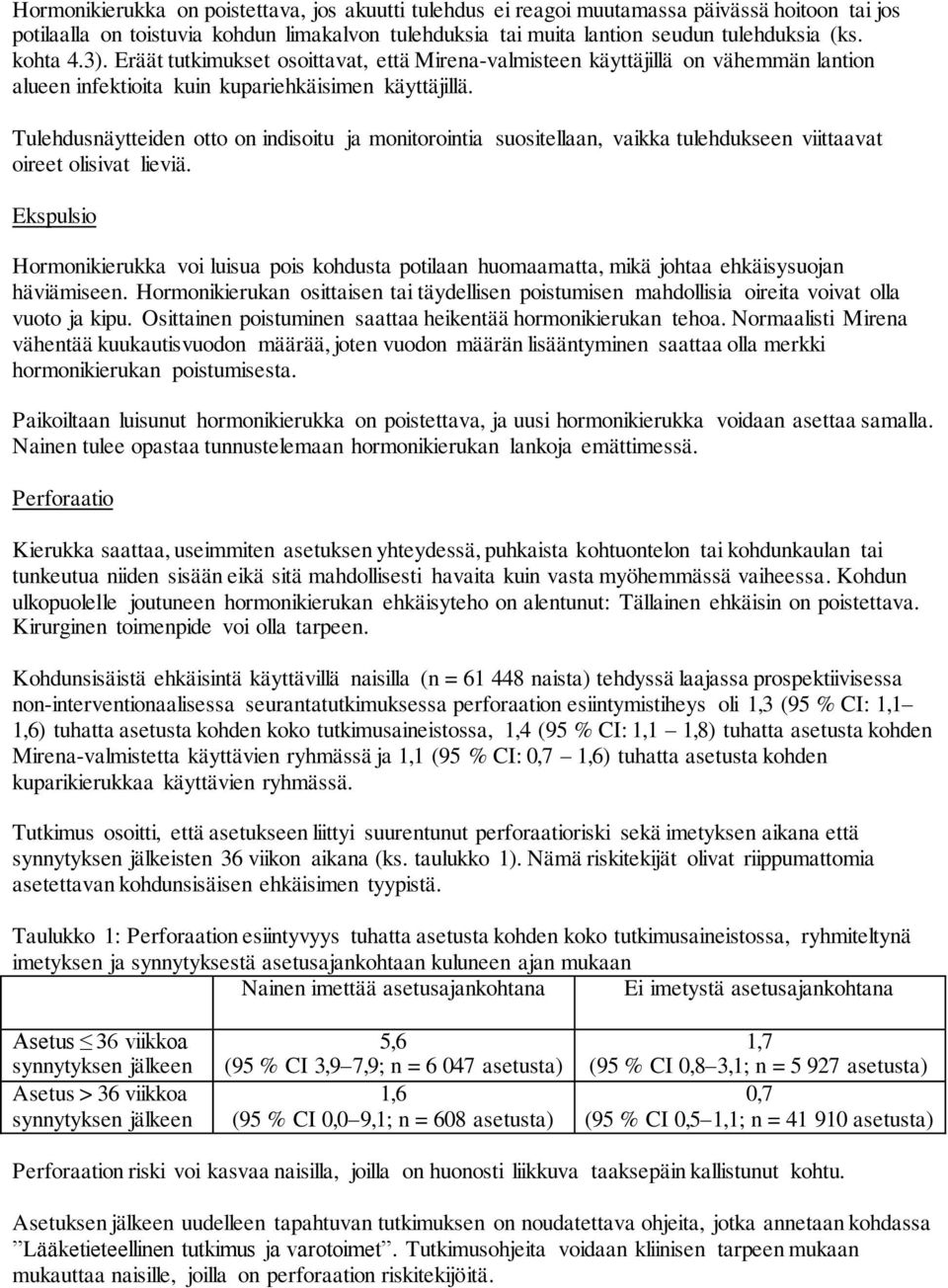 Tulehdusnäytteiden otto on indisoitu ja monitorointia suositellaan, vaikka tulehdukseen viittaavat oireet olisivat lieviä.