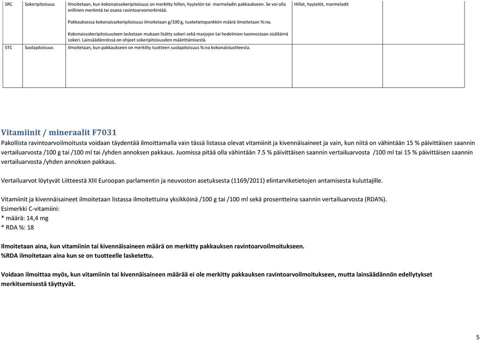 Kokonaissokeripitoisuuteen lasketaan mukaan lisätty sokeri sekä marjojen tai hedelmien luonnostaan sisältämä sokeri. Lainsäädännössä on ohjeet sokeripitoisuuden määrittämisestä.