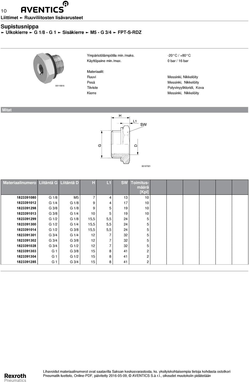 1823391013 G 3/8 G 1/4 10 5 19 10 1823391299 G 1/2 G 1/8 15,5 5,5 24 5 1823391300 G 1/2 G 1/4 15,5 5,5 24 5 1823391014 G 1/2 G 3/8 15,5 5,5 24 5 1823391301 G 3/4