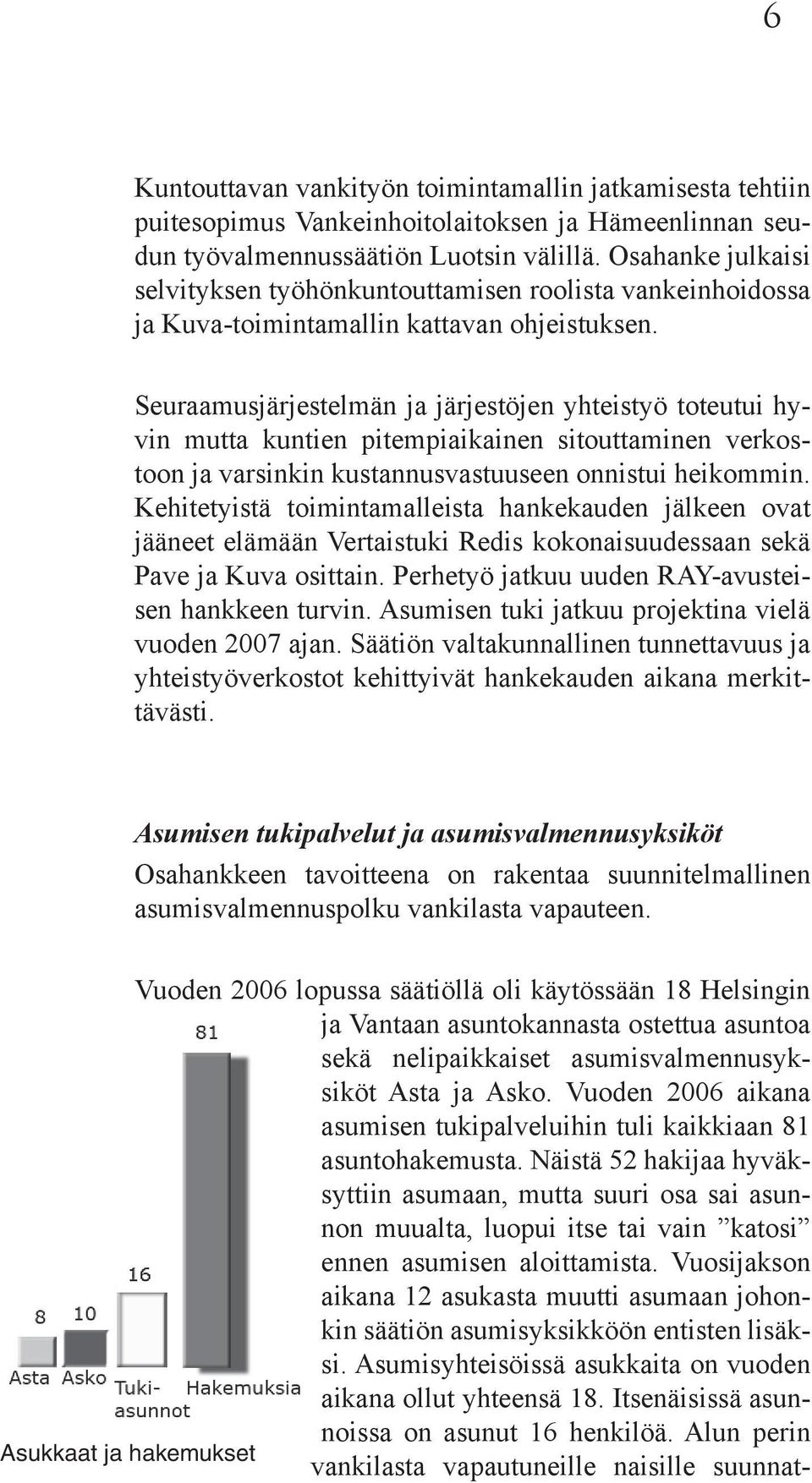 Seuraamusjärjestelmän ja järjestöjen yhteistyö toteutui hyvin mutta kuntien pitempiaikainen sitouttaminen verkostoon ja varsinkin kustannusvastuuseen onnistui heikommin.