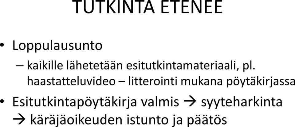 haastatteluvideo litterointi mukana pöytäkirjassa