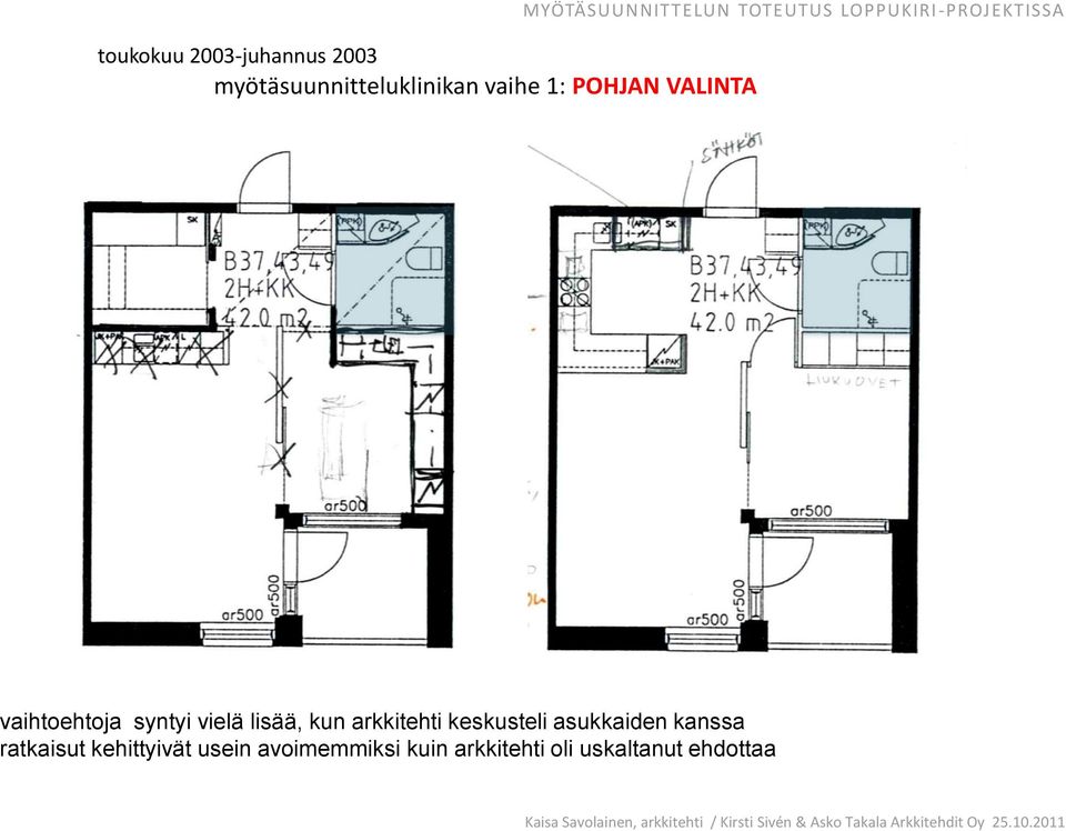 arkkitehti keskusteli asukkaiden kanssa ratkaisut kehittyivät usein avoimemmiksi kuin