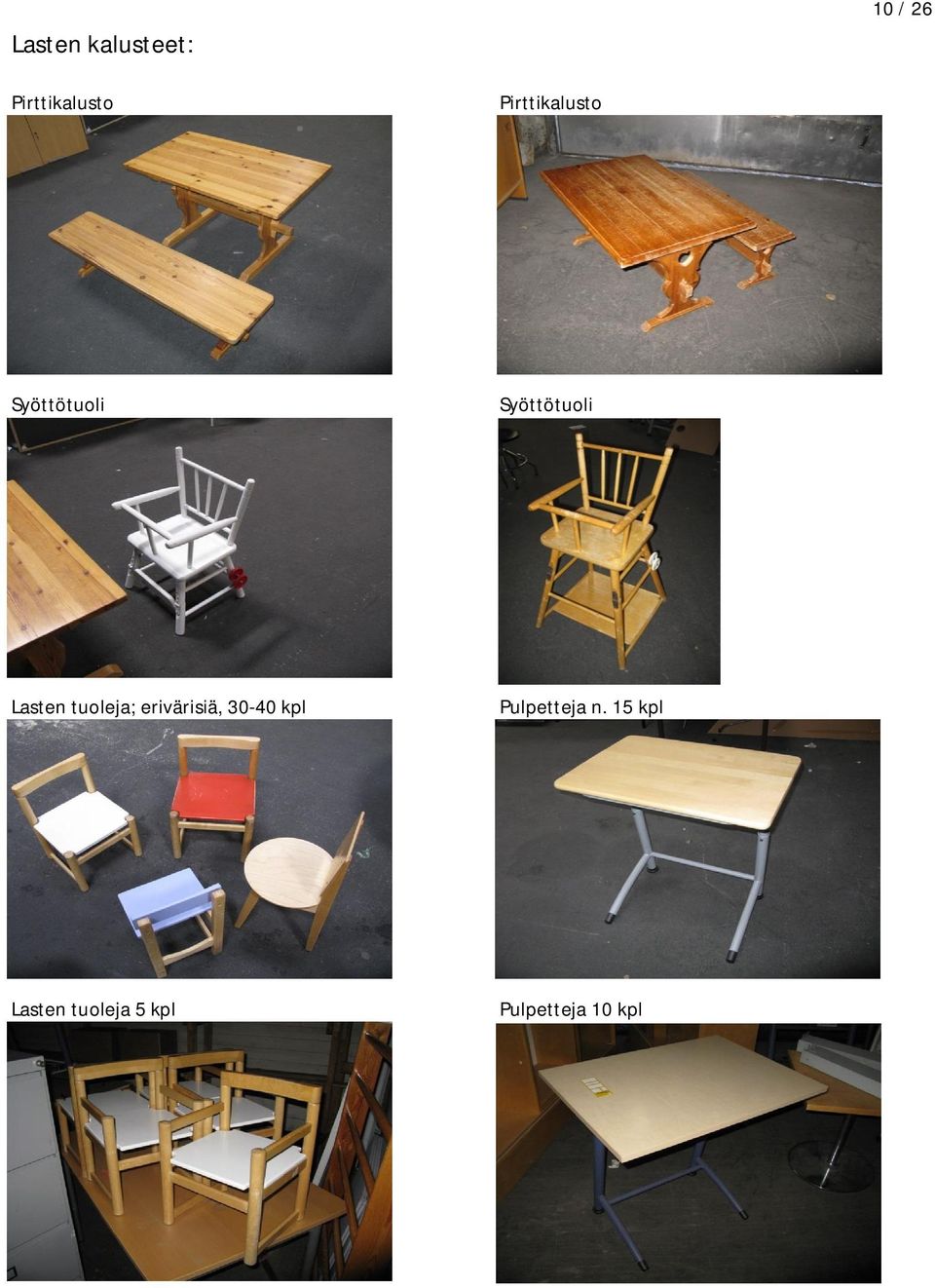 Syöttötuoli Lasten tuoleja; erivärisiä, 30-40