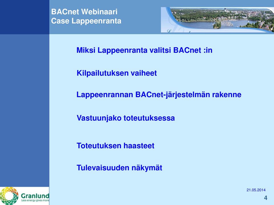 BACnet-järjestelmän rakenne Vastuunjako toteutuksessa