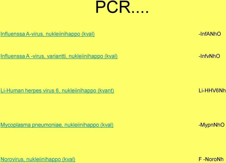 virus 6, nukleiinihappo (kvant) Li-HHV6Nh Mycoplasma pneumoniae,