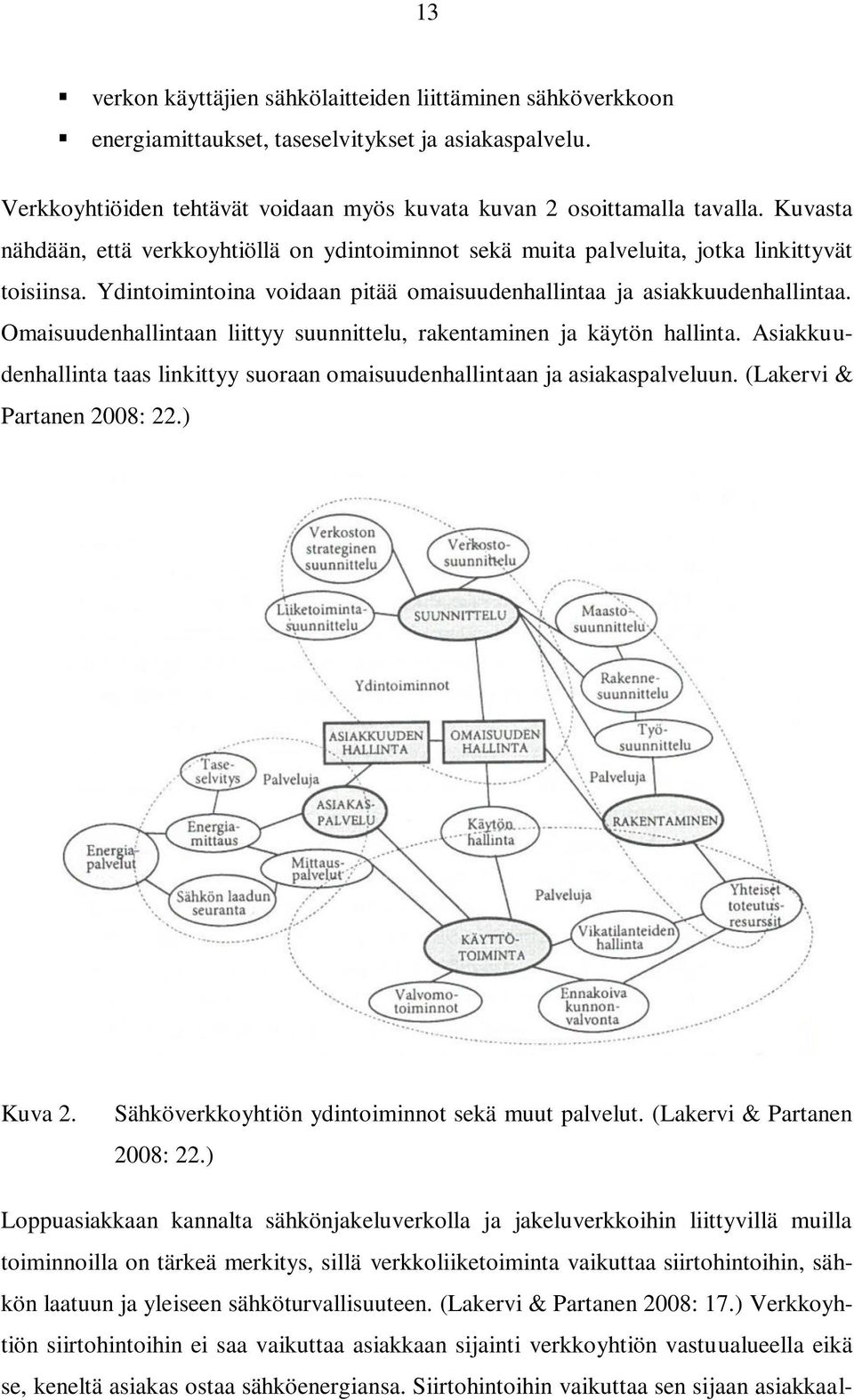 Omaisuudenhallintaan liittyy suunnittelu, rakentaminen ja käytön hallinta. Asiakkuudenhallinta taas linkittyy suoraan omaisuudenhallintaan ja asiakaspalveluun. (Lakervi & Partanen 2008: 22.) Kuva 2.