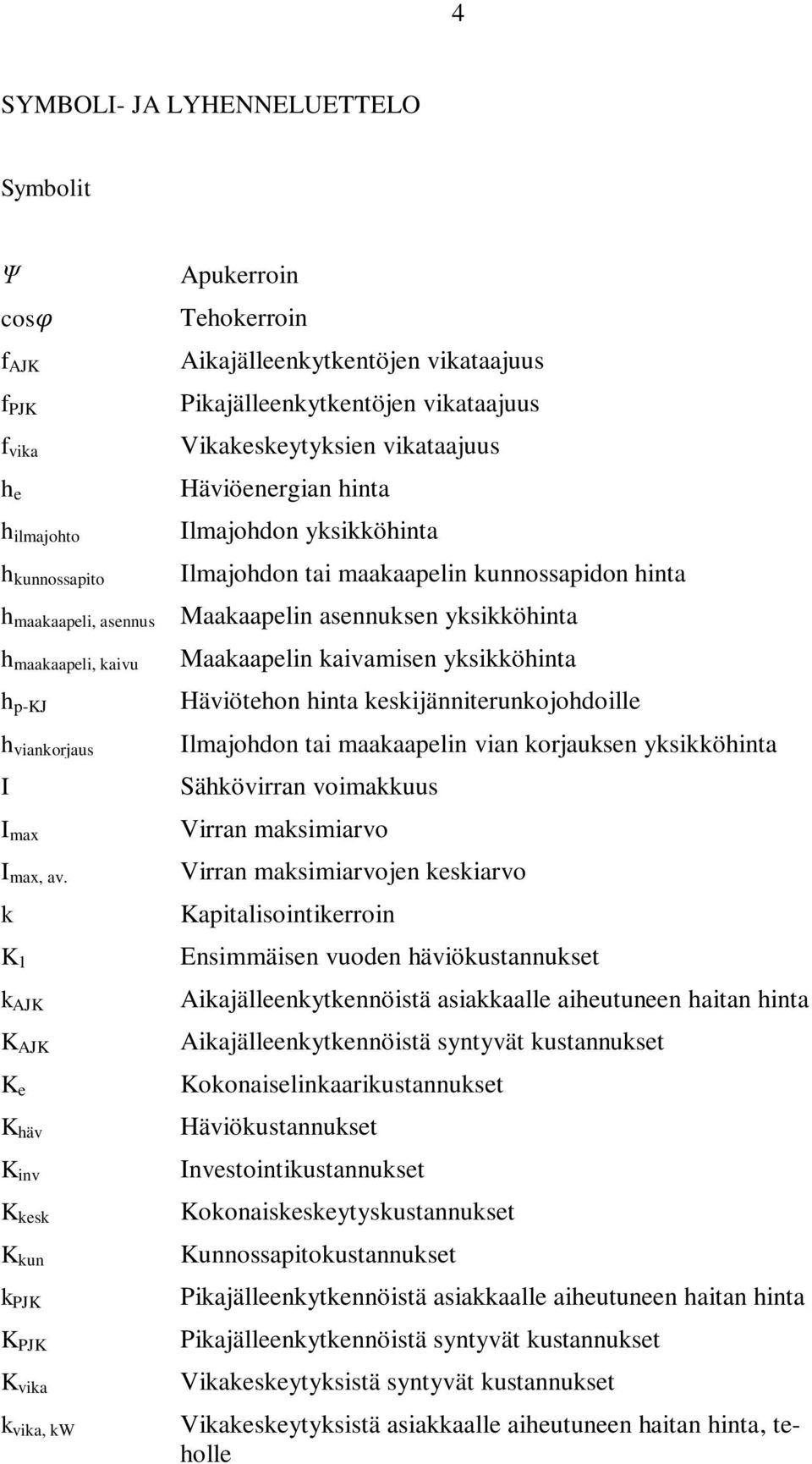 h p-kj h viankorjaus I I max I max, av.