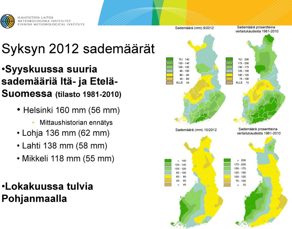 Mittaushistorian ennätys Lohja 136 mm (62 mm) Lahti 138 mm (58