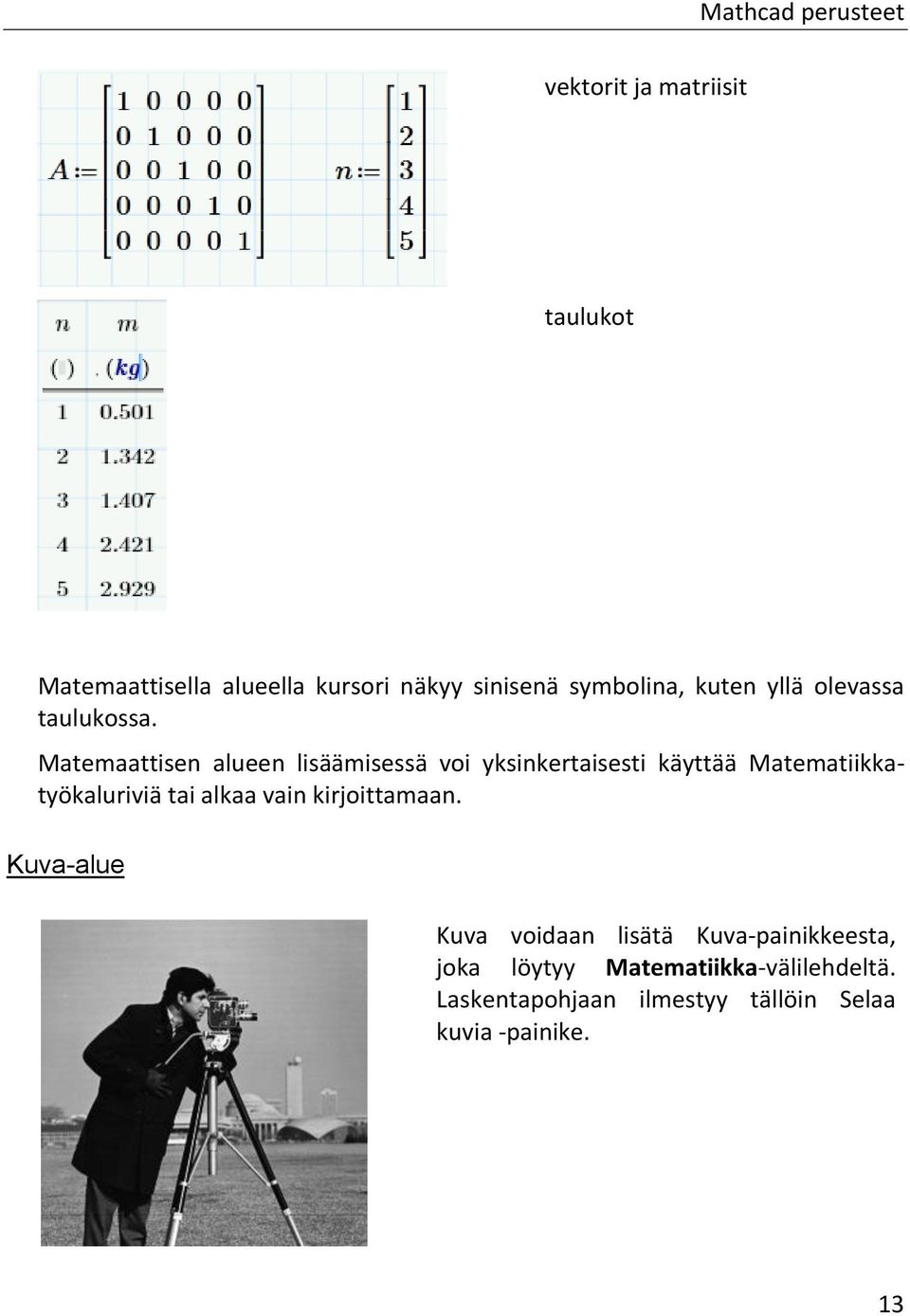 Matemaattisen alueen lisäämisessä voi yksinkertaisesti käyttää Matematiikkatyökaluriviä tai