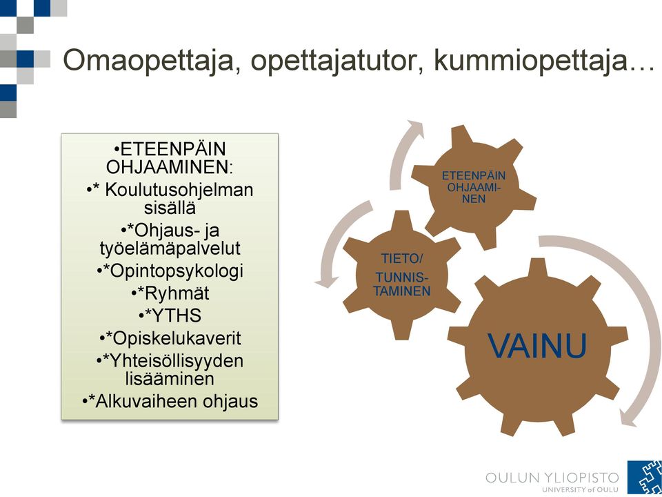 *Opintopsykologi *Ryhmät *YTHS *Opiskelukaverit *Yhteisöllisyyden