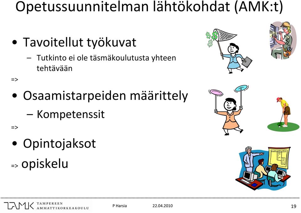 täsmäkoulutusta yhteen tehtävään =>