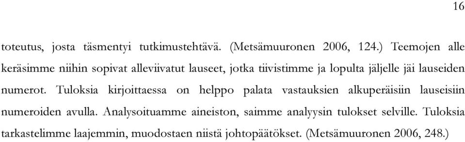 lauseiden numerot.
