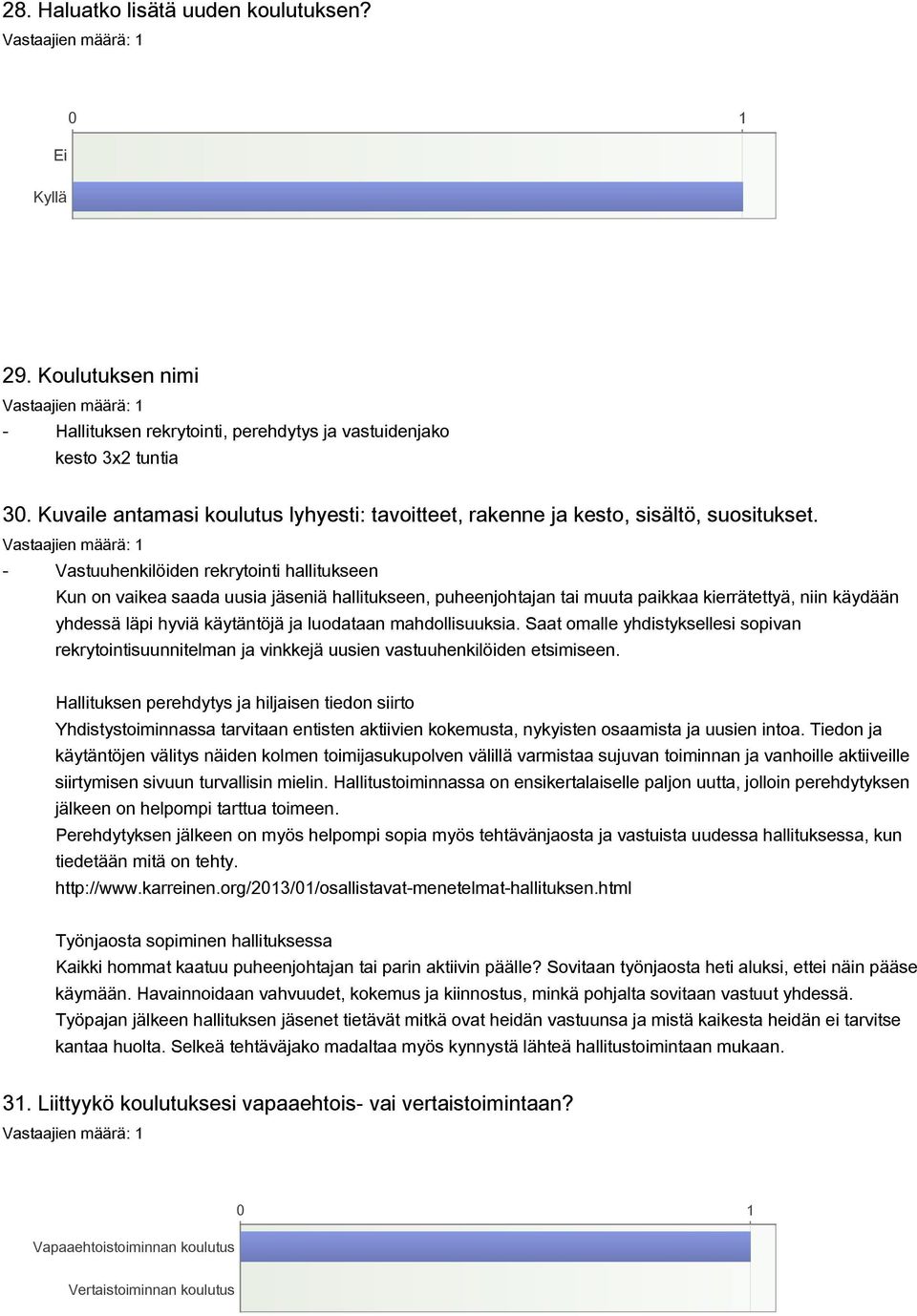 - Vastuuhenkilöiden rekrytointi hallitukseen Kun on vaikea saada uusia jäseniä hallitukseen, puheenjohtajan tai muuta paikkaa kierrätettyä, niin käydään yhdessä läpi hyviä käytäntöjä ja luodataan