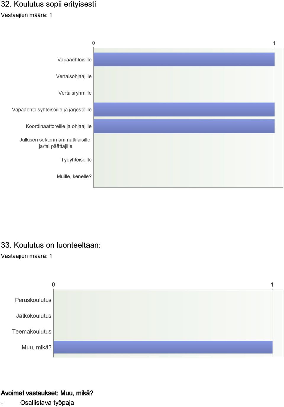 sektorin ammattilaisille ja/tai päättäjille Työyhteisöille Muille, kenelle? 33.