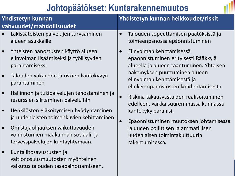 ja uudenlaisten toimenkuvien kehittäminen Omistajaohjauksen vaikuttavuuden voimistumien maakunnan sosiaali- ja terveyspalvelujen kuntayhtymään.