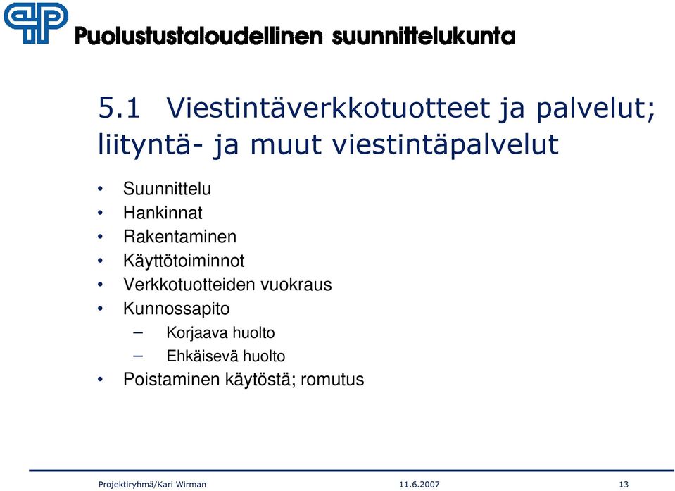 Käyttötoiminnot Verkkotuotteiden vuokraus Kunnossapito