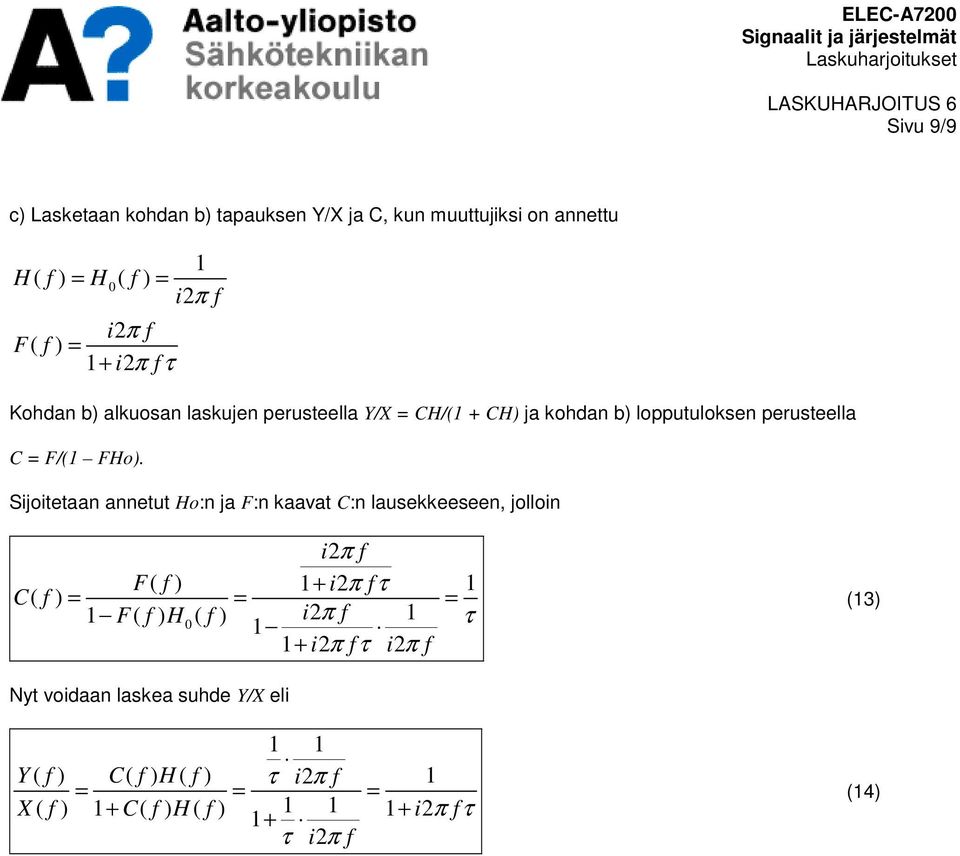 perusteella C = F/( FHo).