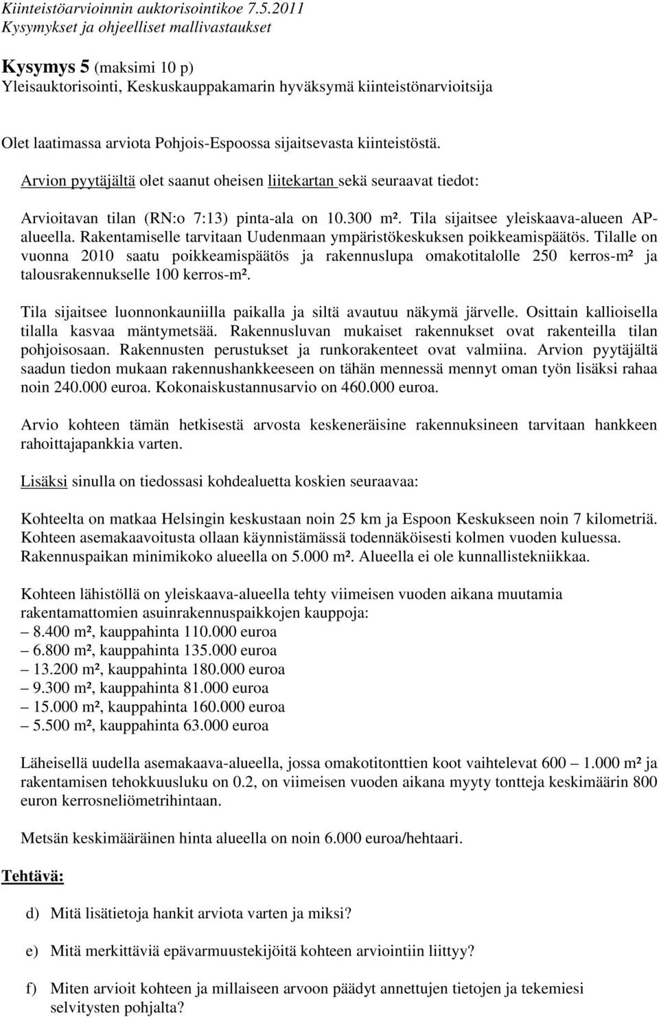 Rakentamiselle tarvitaan Uudenmaan ympäristökeskuksen poikkeamispäätös. Tilalle on vuonna 2010 saatu poikkeamispäätös ja rakennuslupa omakotitalolle 250 kerros-m² ja talousrakennukselle 100 kerros-m².