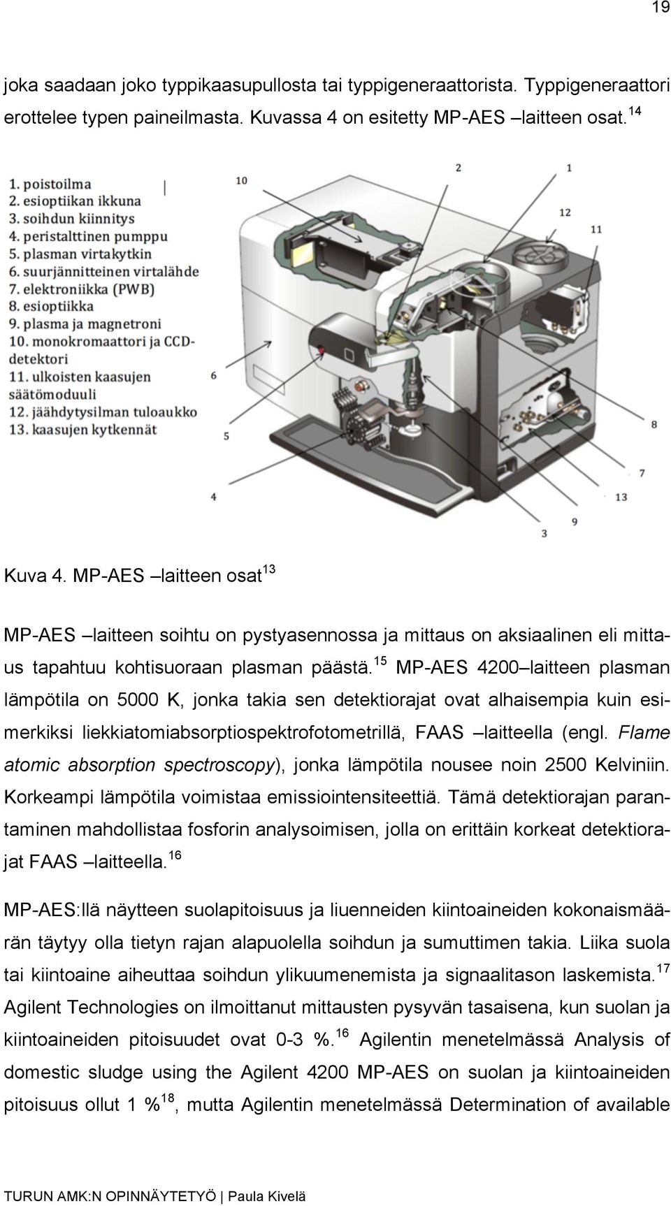 15 MP-AES 4200 laitteen plasman lämpötila on 5000 K, jonka takia sen detektiorajat ovat alhaisempia kuin esimerkiksi liekkiatomiabsorptiospektrofotometrillä, FAAS laitteella (engl.