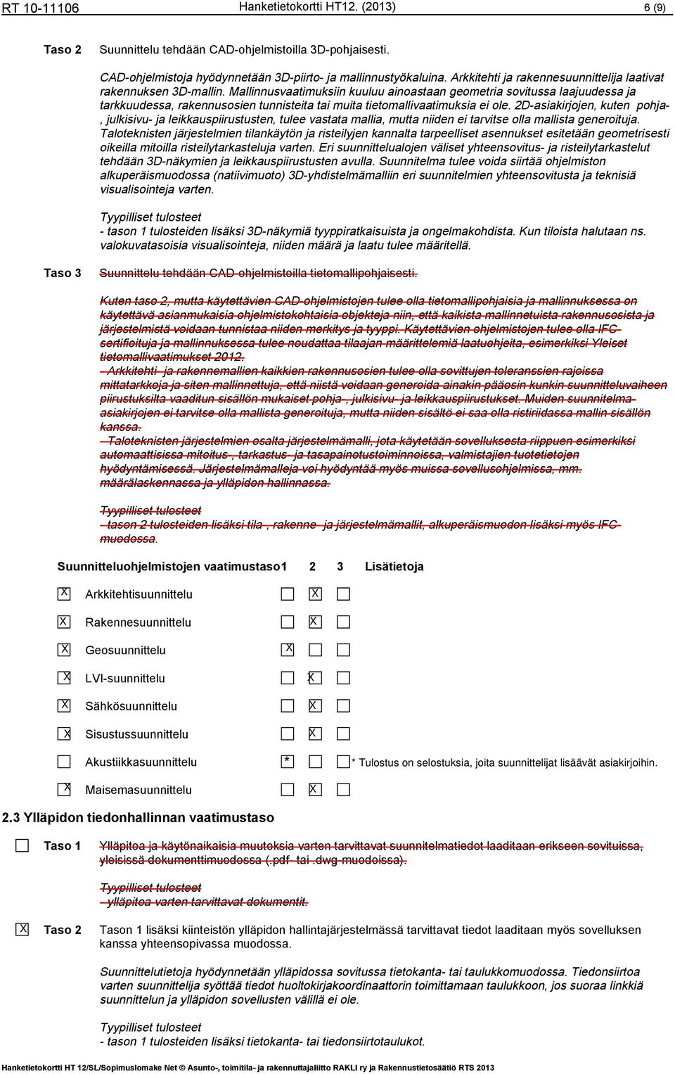 2D-sikirjojen, kuten pohj-, julkisivu- j leikkuspiirustusten, tulee vstt mlli, mutt niiden ei trvitse oll mllist generoituj.