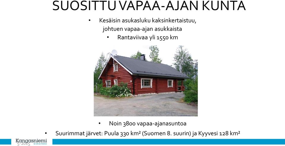 Rantaviivaa yli 1550 km Noin 3800 vapaa-ajanasuntoa