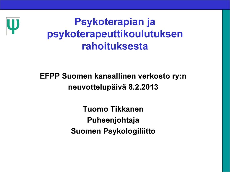 EFPP Suomen kansallinen verkosto ry:n