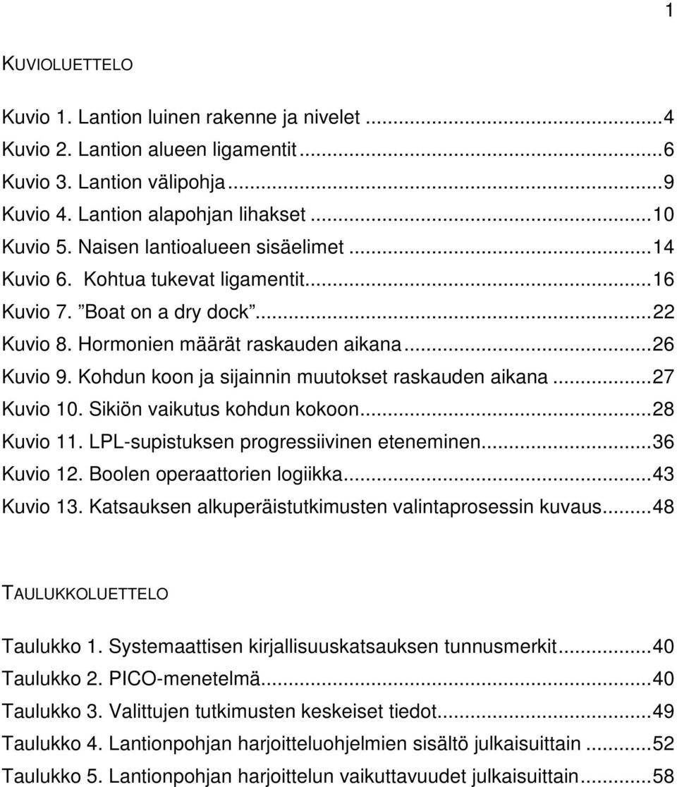 Kohdun koon ja sijainnin muutokset raskauden aikana... 27 Kuvio 10. Sikiön vaikutus kohdun kokoon... 28 Kuvio 11. LPL-supistuksen progressiivinen eteneminen... 36 Kuvio 12.