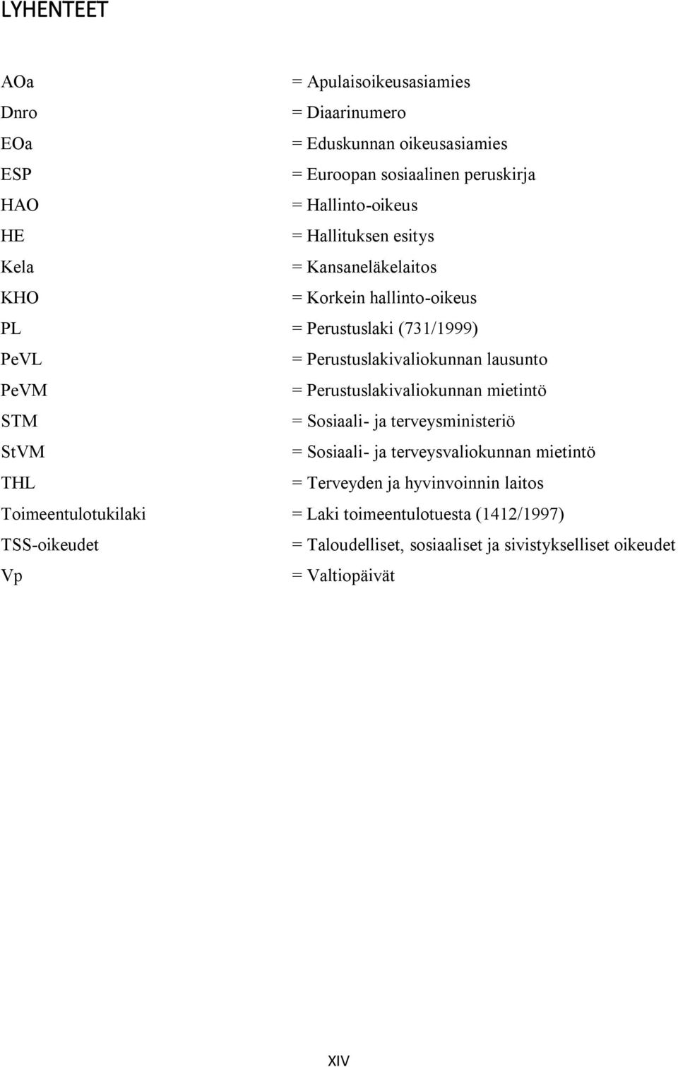 Perustuslakivaliokunnan mietintö STM = Sosiaali- ja terveysministeriö StVM = Sosiaali- ja terveysvaliokunnan mietintö THL = Terveyden ja hyvinvoinnin