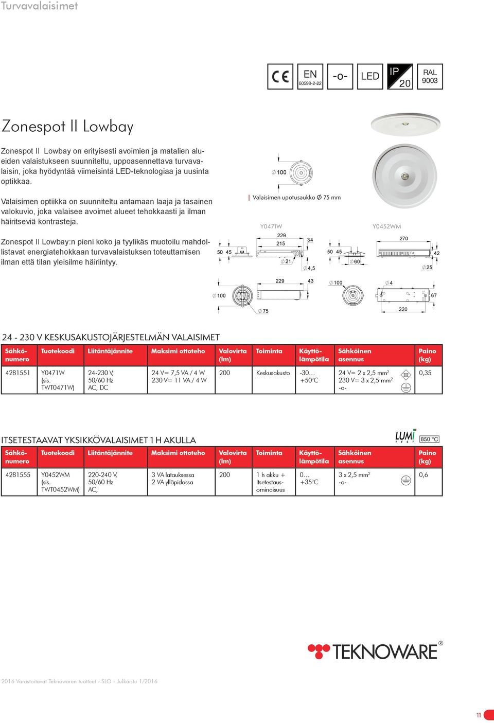 Zonespot II Lowbay:n pieni koko ja tyylikäs muotoilu mahdollistavat energiatehokkaan turvavalaistuksen toteuttamisen ilman että tilan yleisilme häiriintyy.