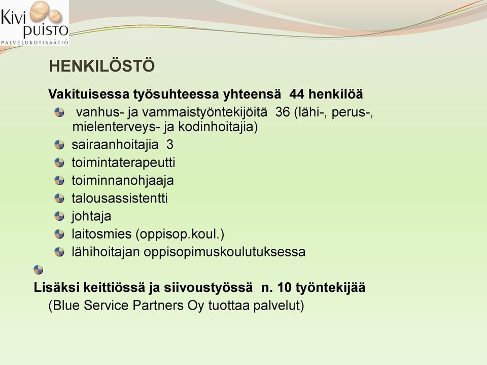 toiminnanohjaaja talousassistentti johtaja laitosmies (oppisop.koul.