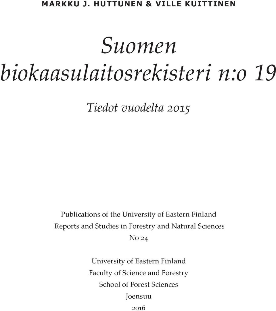 vuodelta 2015 Publications of the University of Eastern Finland Reports and