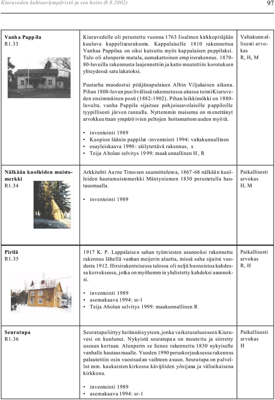 1870-80-luvuilla rakennusta laajennettiin ja katto muutettiin korotuksen yhteydessä satulakatoksi. Puutarha muodostui pitäjänapulaisen Albin Viljakaisen aikana.