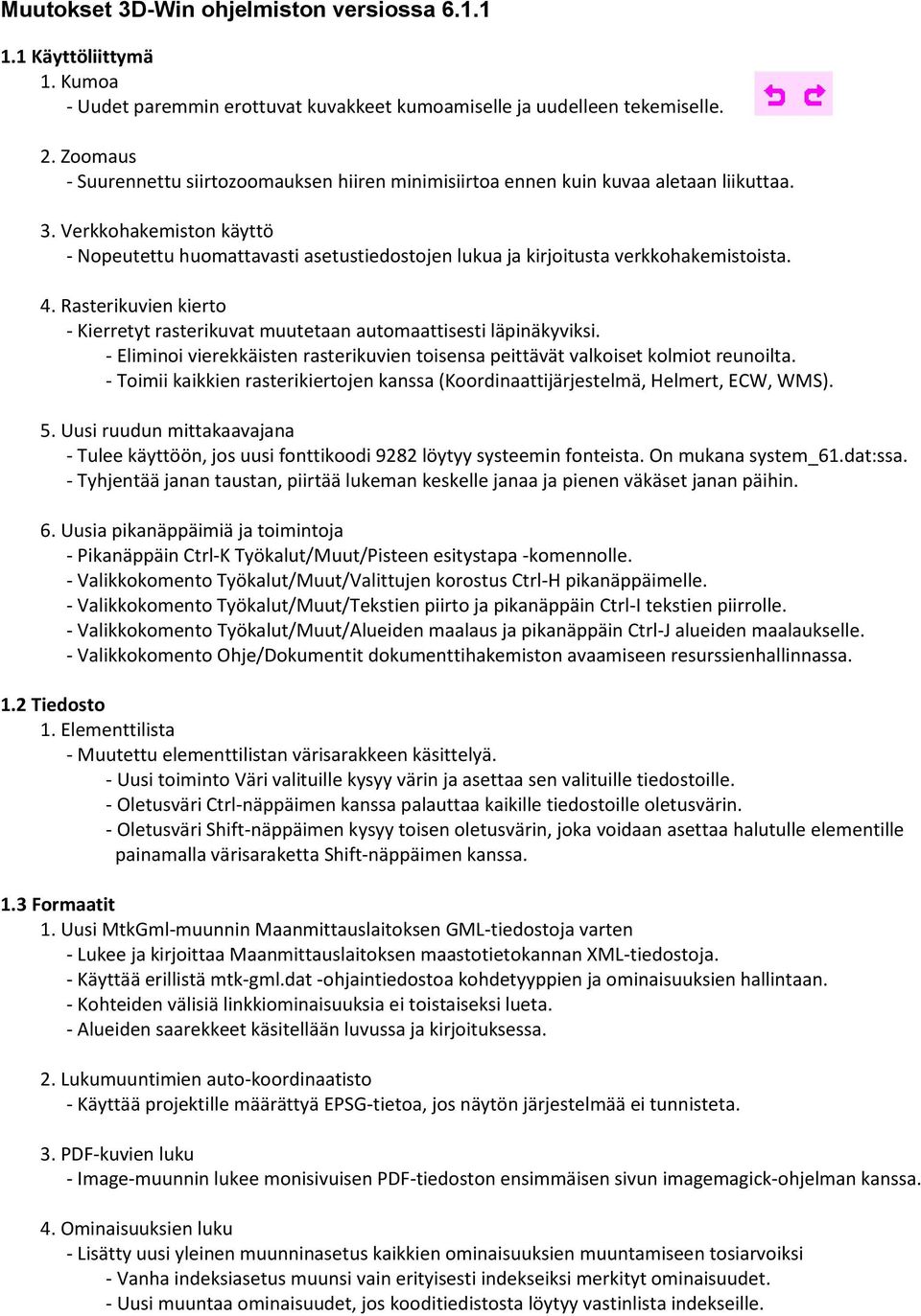 Verkkohakemiston käyttö - Nopeutettu huomattavasti asetustiedostojen lukua ja kirjoitusta verkkohakemistoista. 4. Rasterikuvien kierto - Kierretyt rasterikuvat muutetaan automaattisesti läpinäkyviksi.